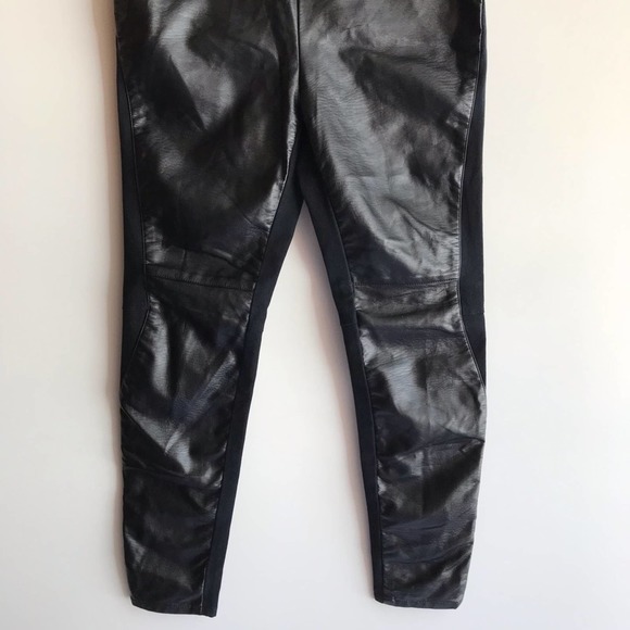 Trouve Faux Leather Front Panel Leggings Black Sml - Picture 5 of 16